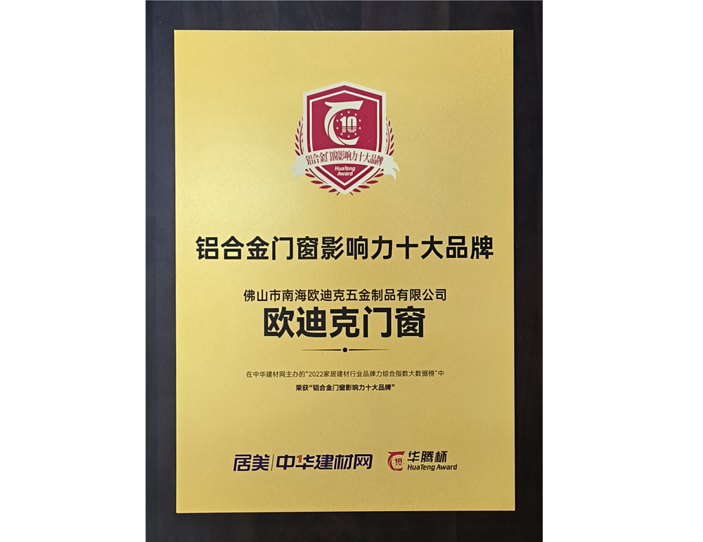 2022年铝合金门窗十大品牌