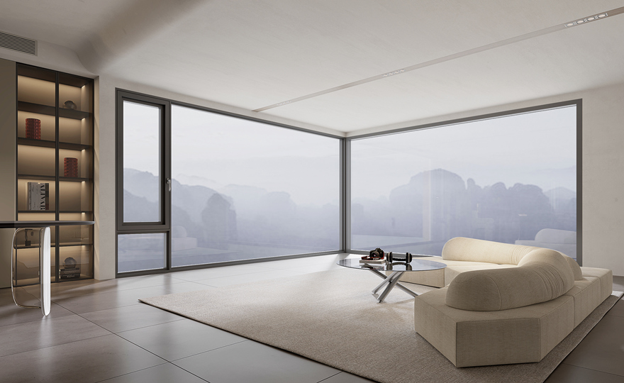 星汉系列窄边窗纱一体系统平开窗